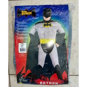 CHILD DC COMICS GREY BATMAN MUSCLE DELUXE HALLOWEEN COSTUME L RU882211